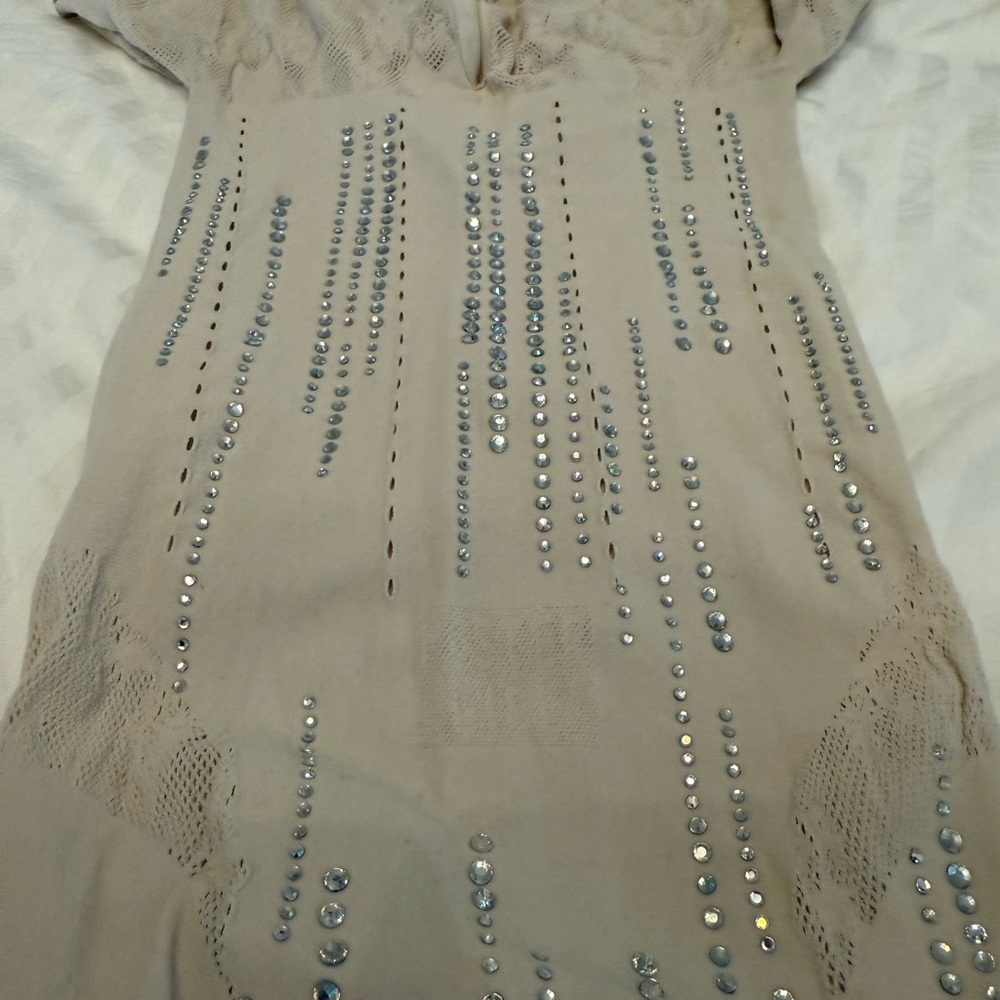 POSTER GIRL Cream Silver Sequin Jumpsuit